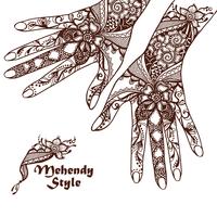 Manos decorativas con tatuajes de henna vector