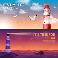 Lighthouse Banner Set vector