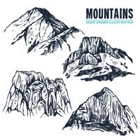 Hand Drawn Mountains Contours vector