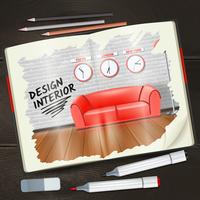 Ilustración de cuaderno interior vector