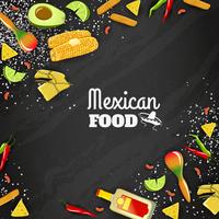 Fondo inconsútil de la comida mexicana vector