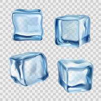 Cubitos De Hielo Azul Transparente vector