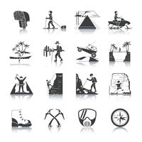 Expedition Icons Black Set vector