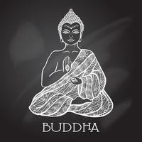 Chalk Board Buddha Illustration vector