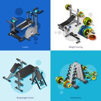 Conjunto de imágenes de equipos de fitness vector