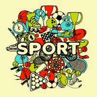 Sport Doodle Collage vector