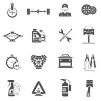 Iconos de servicio de coche negro vector