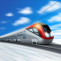 Modern Train In Motion vector