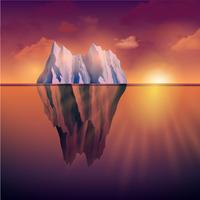 Iceberg On Sunset vector