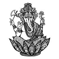 Ilustración decorativa de Ganesha vector