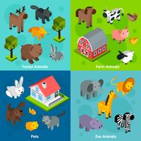 Isometric Animals Set vector