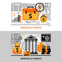 Banners horizontales de finanzas vector