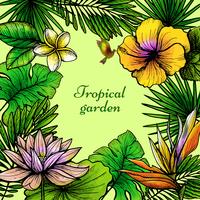 Marco de hojas tropicales vector