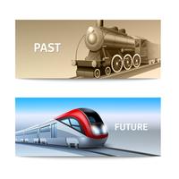 Train Banner Set vector