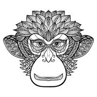 Monkey Doodle Face vector