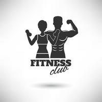 Club de fitness cartel blanco y negro vector