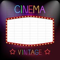 Cinema Neon Sign vector