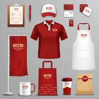 Restaurant cafe corporate identity icons set  vector
