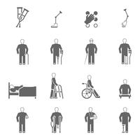 Disabled People Icons Set vector