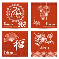 Chinese Cards Set vector
