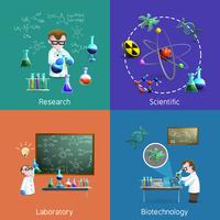  Scientists  In Lab Icons Set  vector