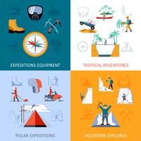 Expedition Flat Set vector