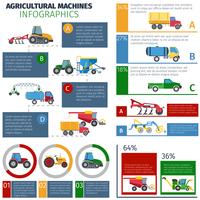 Agricultural Machines Infographic Set  vector