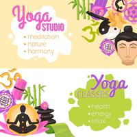 Banners de yoga horizontales vector