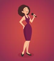 Cantante mujer ilustración vector