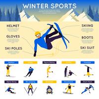 Infografía de deportes de invierno vector
