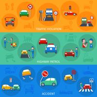 Traffic Violation Banner Set vector