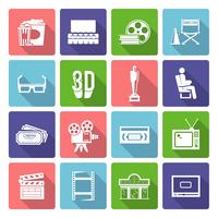 Cinema Icons Flat vector