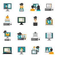 E-learning Icons Flat Set vector