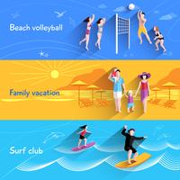 People On Beach Banner vector