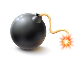 Ilustración de bomba realista vector