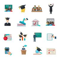 Higher education icons set  vector