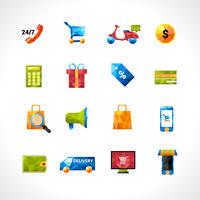 E-commerce Polygonal Icons vector