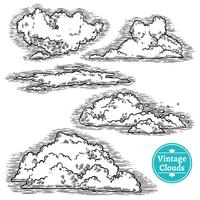 Conjunto de nubes dibujadas a mano vector