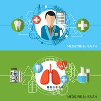 Medicine And Health Banners Set vector