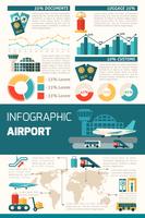 Conjunto de infografías del aeropuerto vector