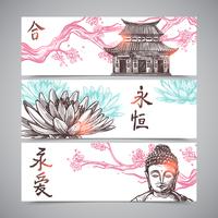 Asian Banners Set vector