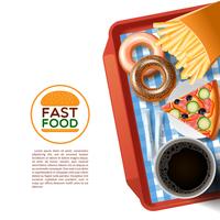 Fast food tray background poster vector