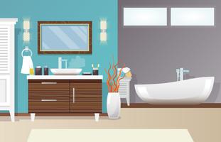 Modern Bathroom Interior vector