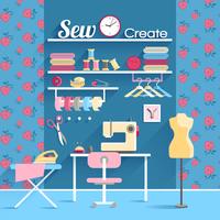 Sewing room concept design poster vector