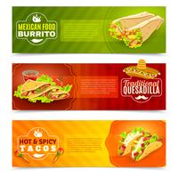 Conjunto de banners de comida mexicana vector
