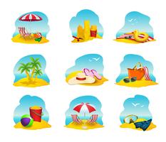 Conjunto de iconos de playa vector