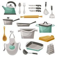 Conjunto de iconos de cosas de cocina vector