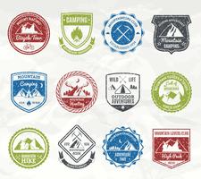 Mountain Adventure Stamps vector