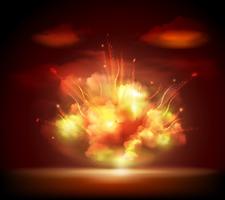 Night explosion background banner vector