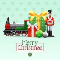 Christmas Vintage Toys Set vector